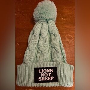 Mint Green Lions Not Sheep Pom Pom Beanie